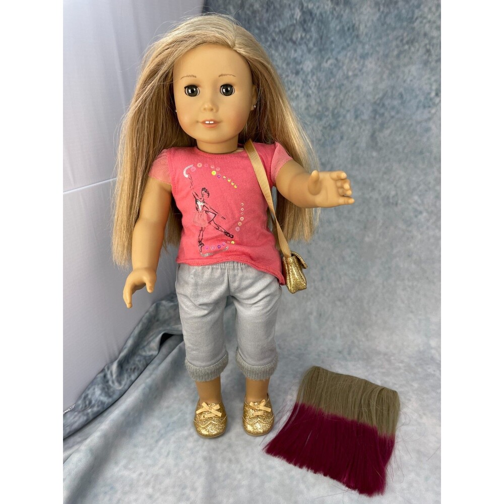 American Girl Doll Isabelle 2014 + meet outfit shoes purse hair extensions READ